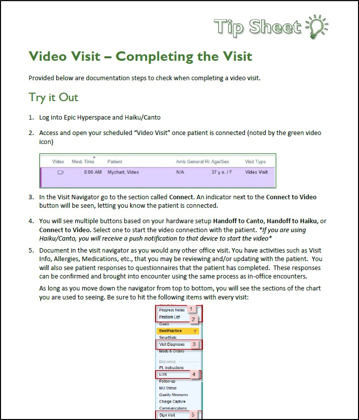 Figure 6 Telehealth Visit Screenshot 3